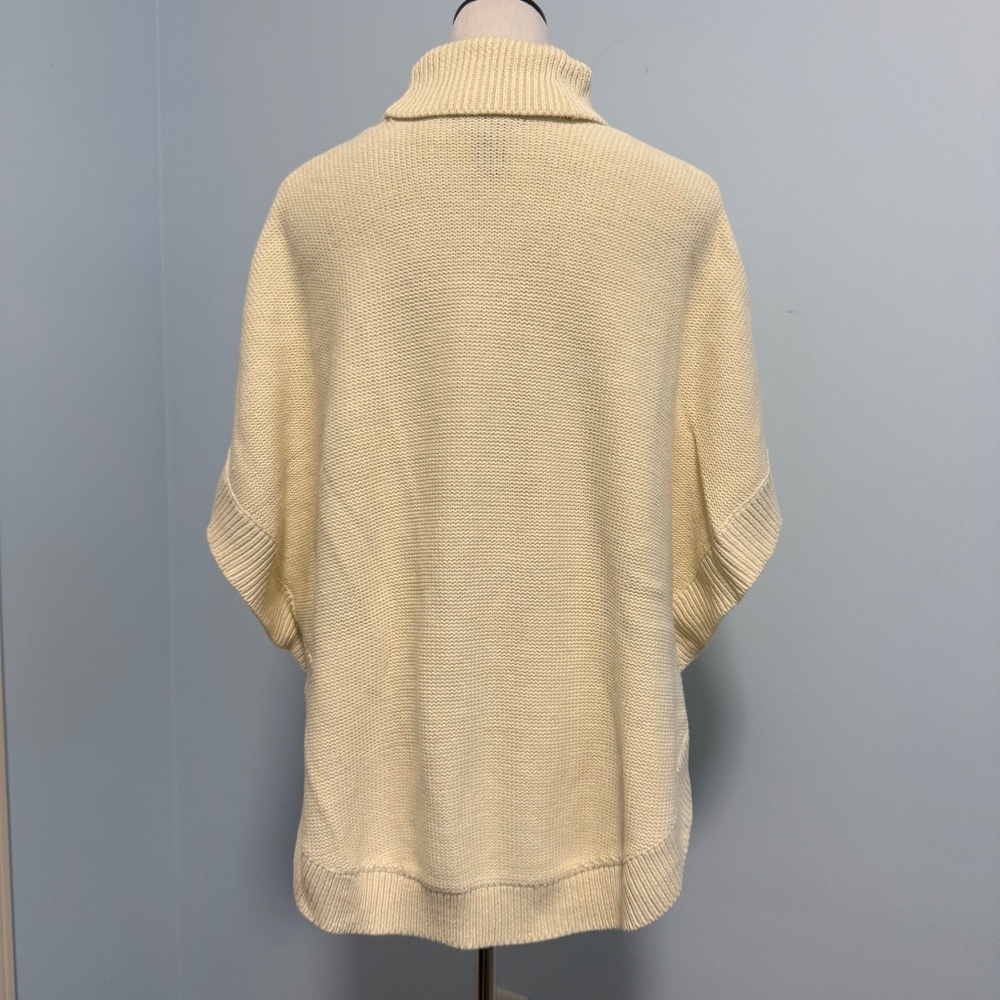 LRL Lauren Jeans‎ Co Women’s Shawl Collar Pockets Sweater Poncho Size S - Picture 4 of 7